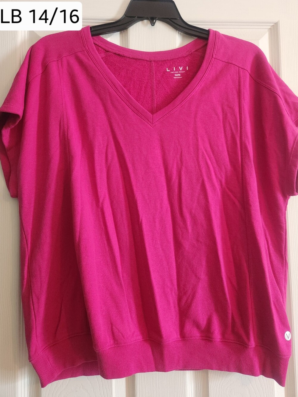 Lane Bryant Fuchsia V-Neck Sweatshirt